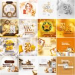 Pack155 Artes editáveis Photoshop -  Ano novo ,reveillion 2024 - Imagem 3