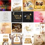 Pack155 Artes editáveis Photoshop -  Ano novo ,reveillion 2024 - Imagem 11