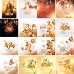 Pack155 Artes editáveis Photoshop -  Ano novo ,reveillion 2024 - Imagem 9