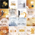 Pack155 Artes editáveis Photoshop -  Ano novo ,reveillion 2024 - Imagem 8