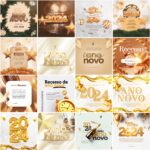 Pack155 Artes editáveis Photoshop -  Ano novo ,reveillion 2024 - Imagem 6