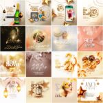 Pack155 Artes editáveis Photoshop -  Ano novo ,reveillion 2024 - Imagem 4