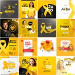 Pack 50 Artes editáveis photoshop - Julho Amarelo - Imagem 2