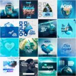 Pack 60 Artes editáveis Photoshop - Dia da Água - Imagem 2